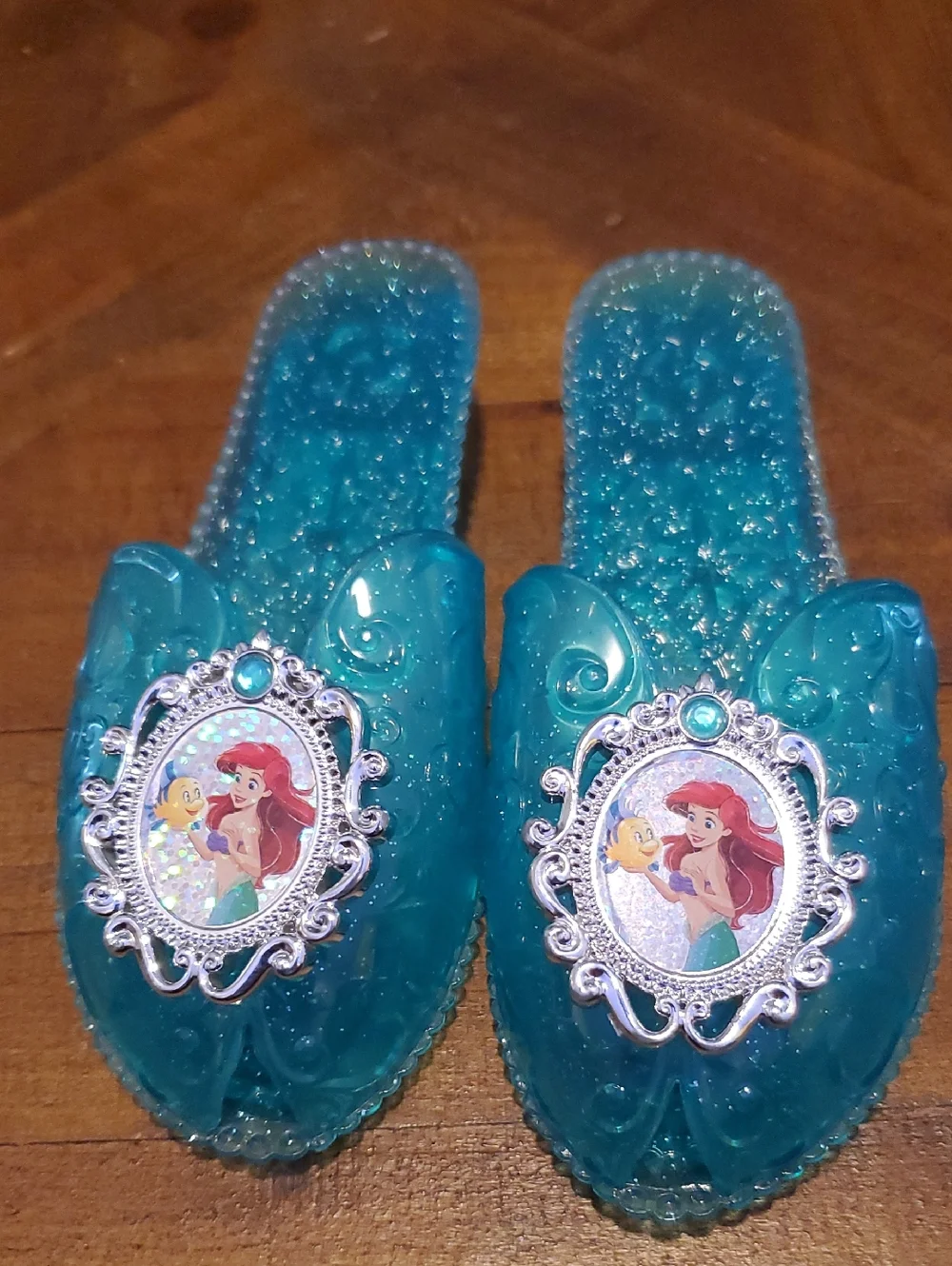 Girls Teal Ariel Jelly Slide Sandals